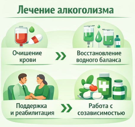 лечение алкоголизма в Ирбите этапы